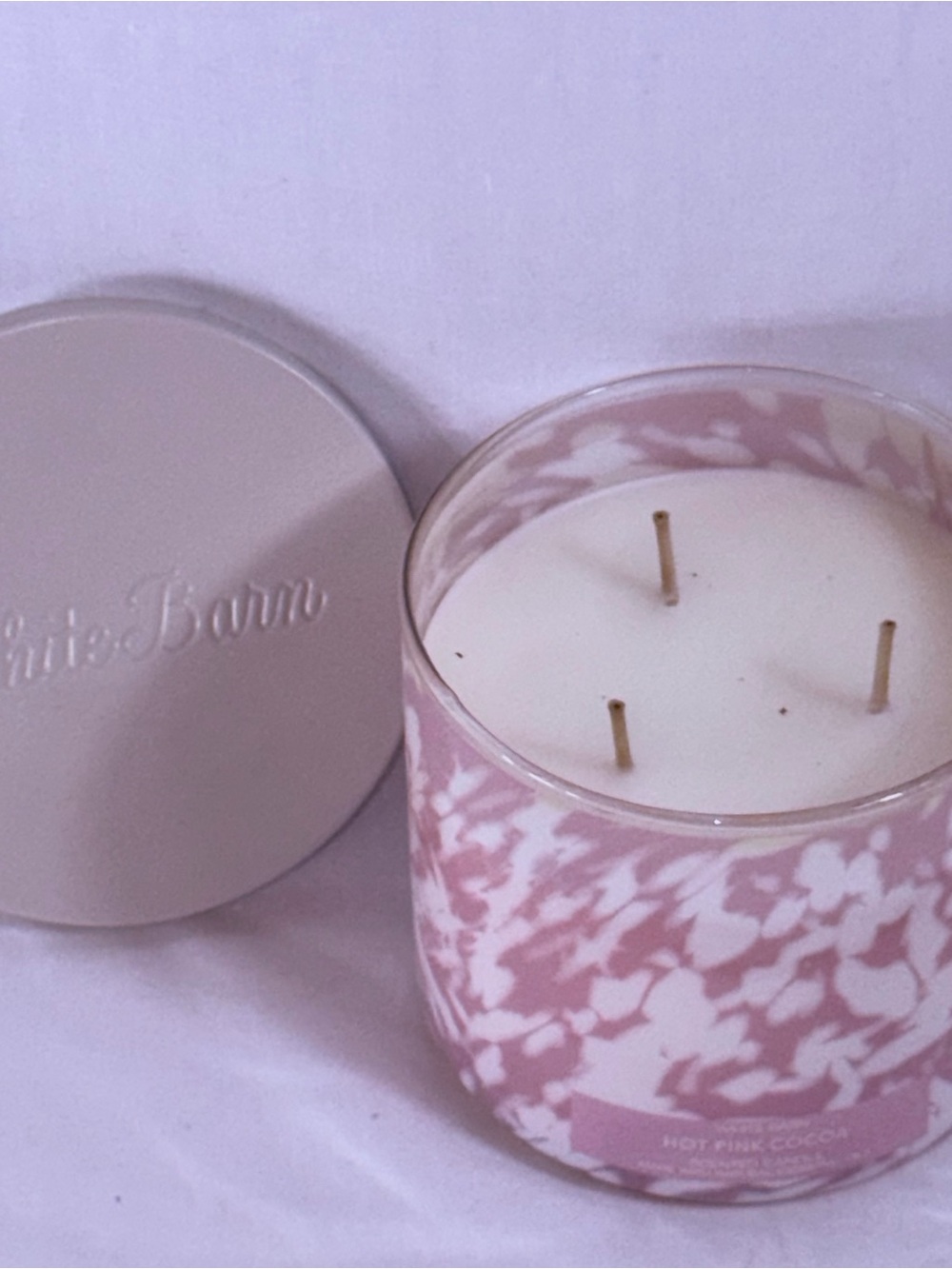 Bath & Body Works White Barn Hot Pink Cocoa 3-Wick Scented Candle 14.5oz NWT